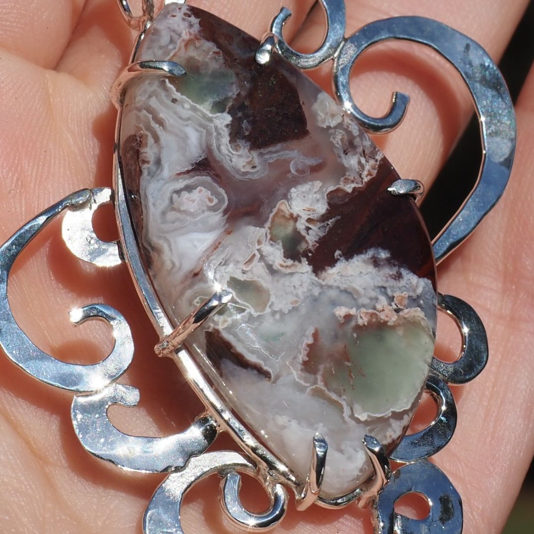 Aguaprase Arabesque Statement Necklace | Sterling Silver