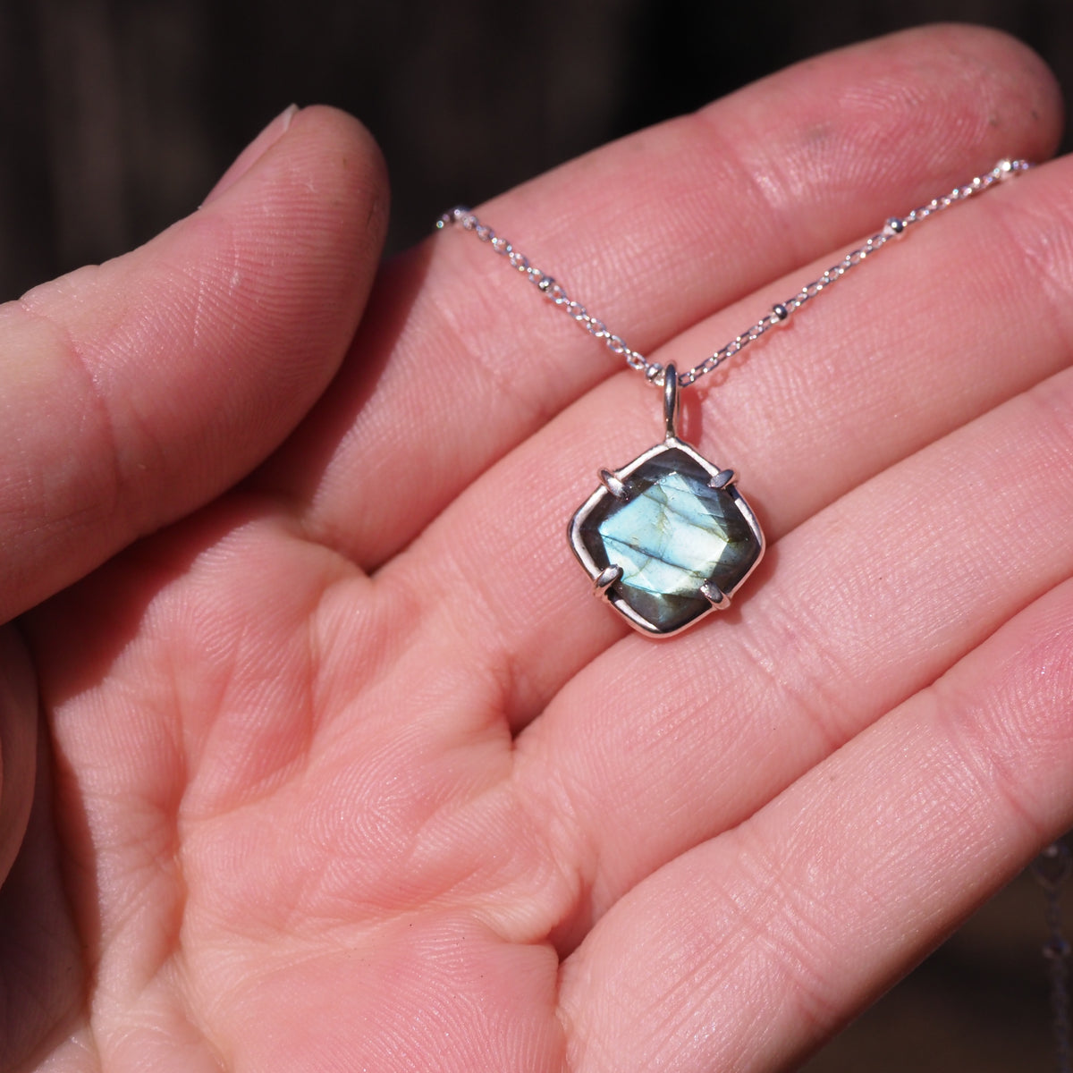 Blue Window Necklace