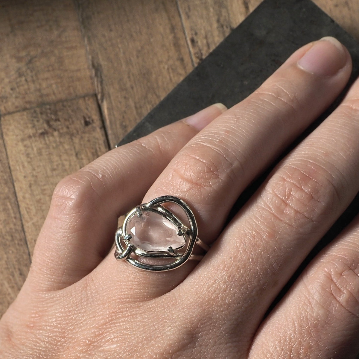 Nestled Rose Quartz Ring - Mettle by Abby