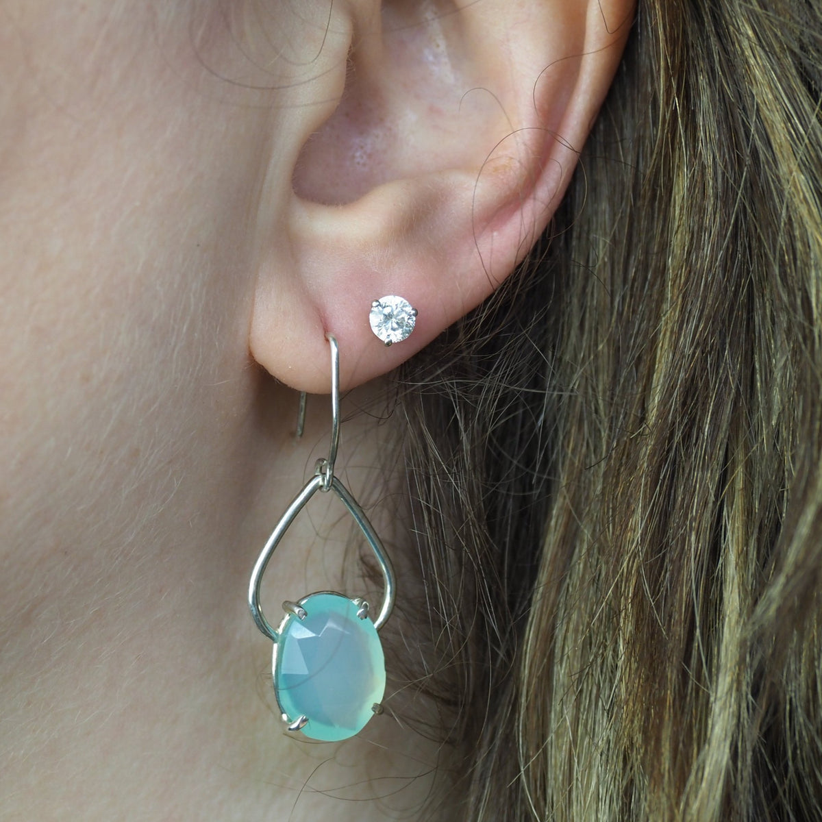 Silver Mint Onyx Earrings - Mettle by Abby