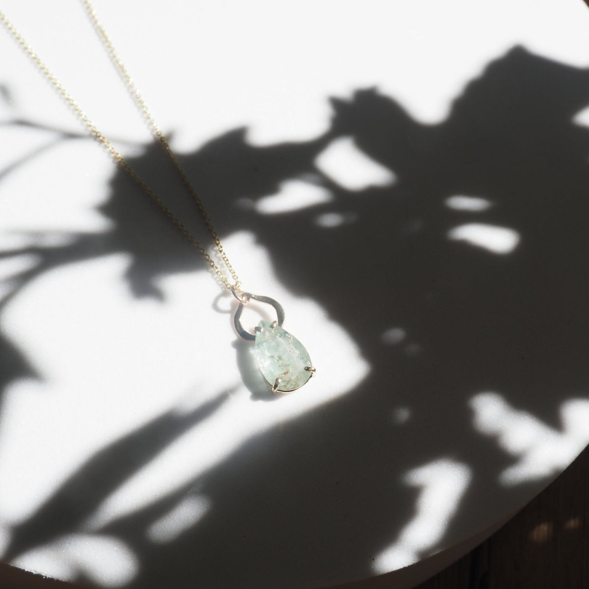 14k Aquamarine Petal Necklace - Mettle by Abby