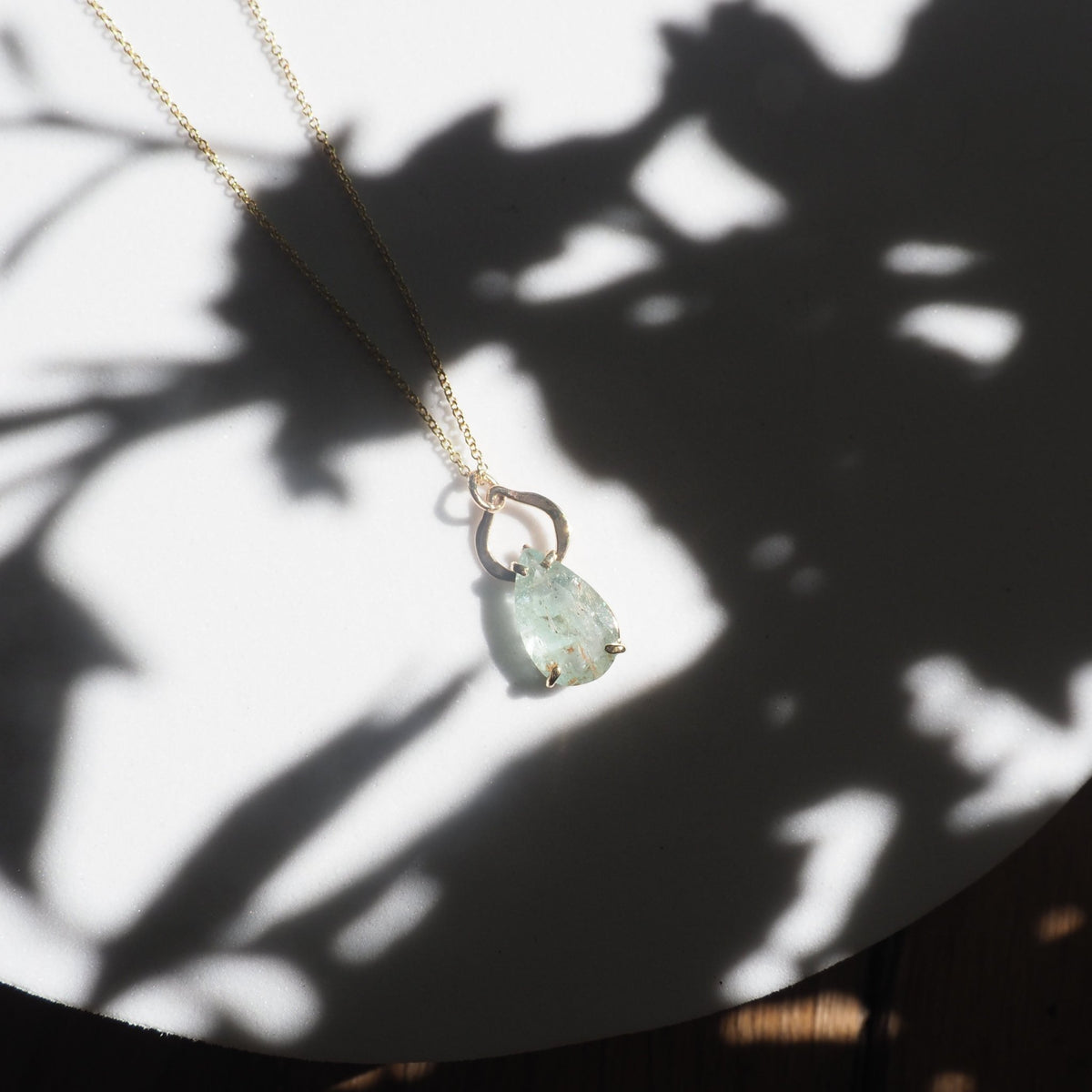 14k Aquamarine Petal Necklace - Mettle by Abby