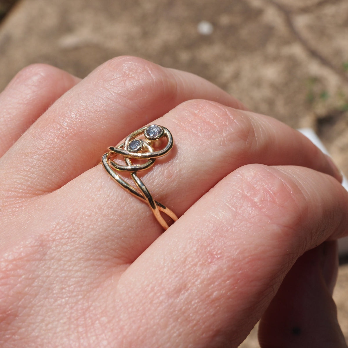 14k Diamond Flow Ring - Mettle by Abby