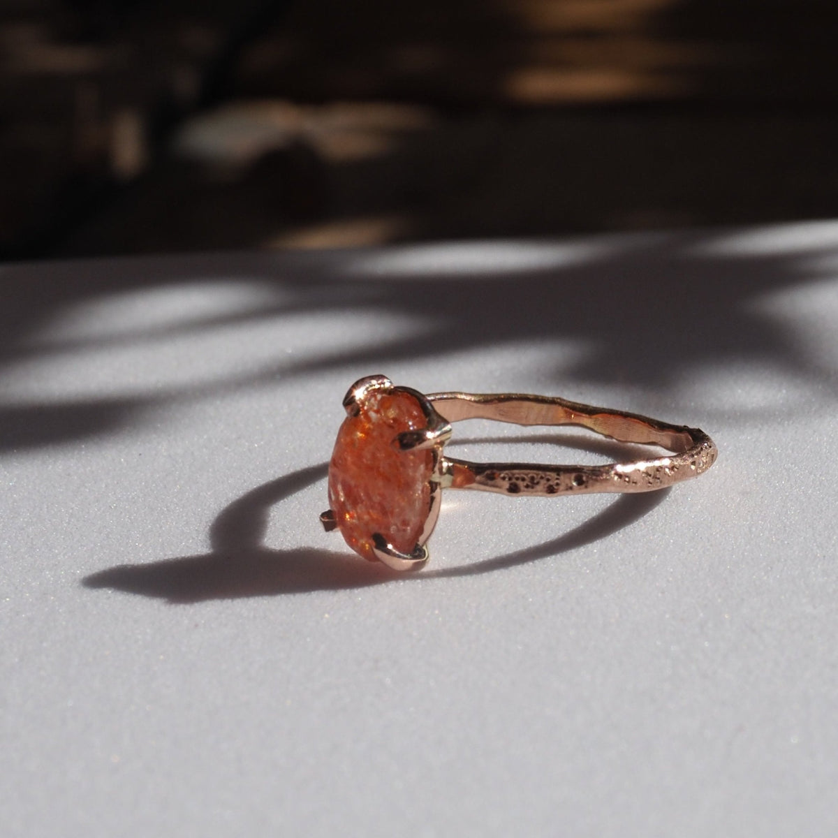 14k Sunstone and Star Dust Ring - Mettle by Abby