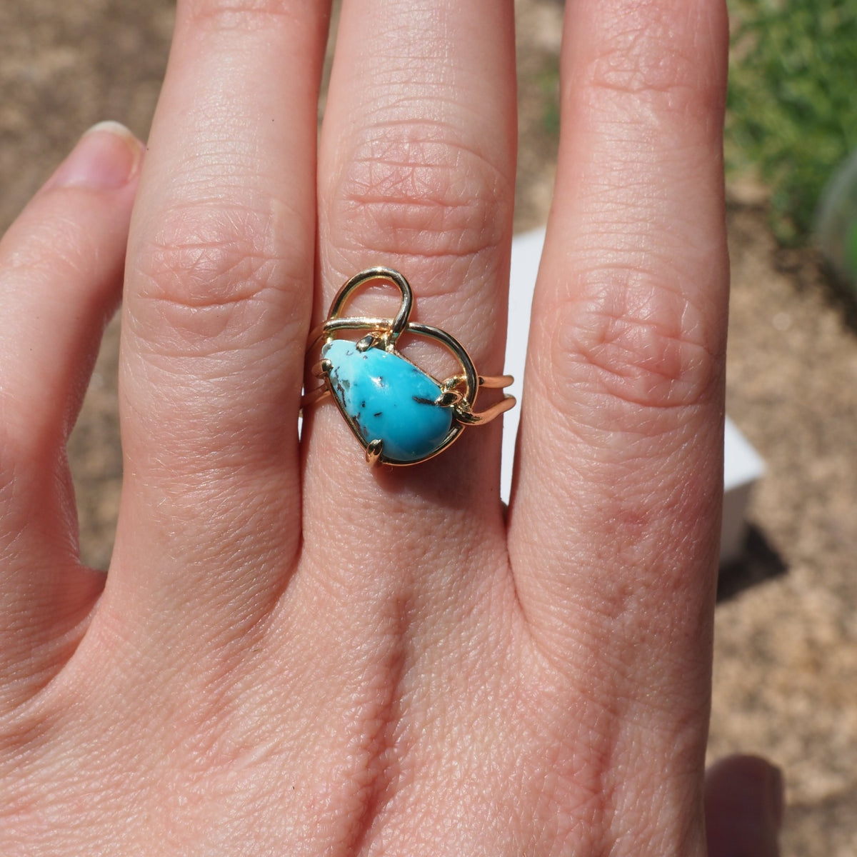 14k Turquoise Flow Ring - Mettle by Abby