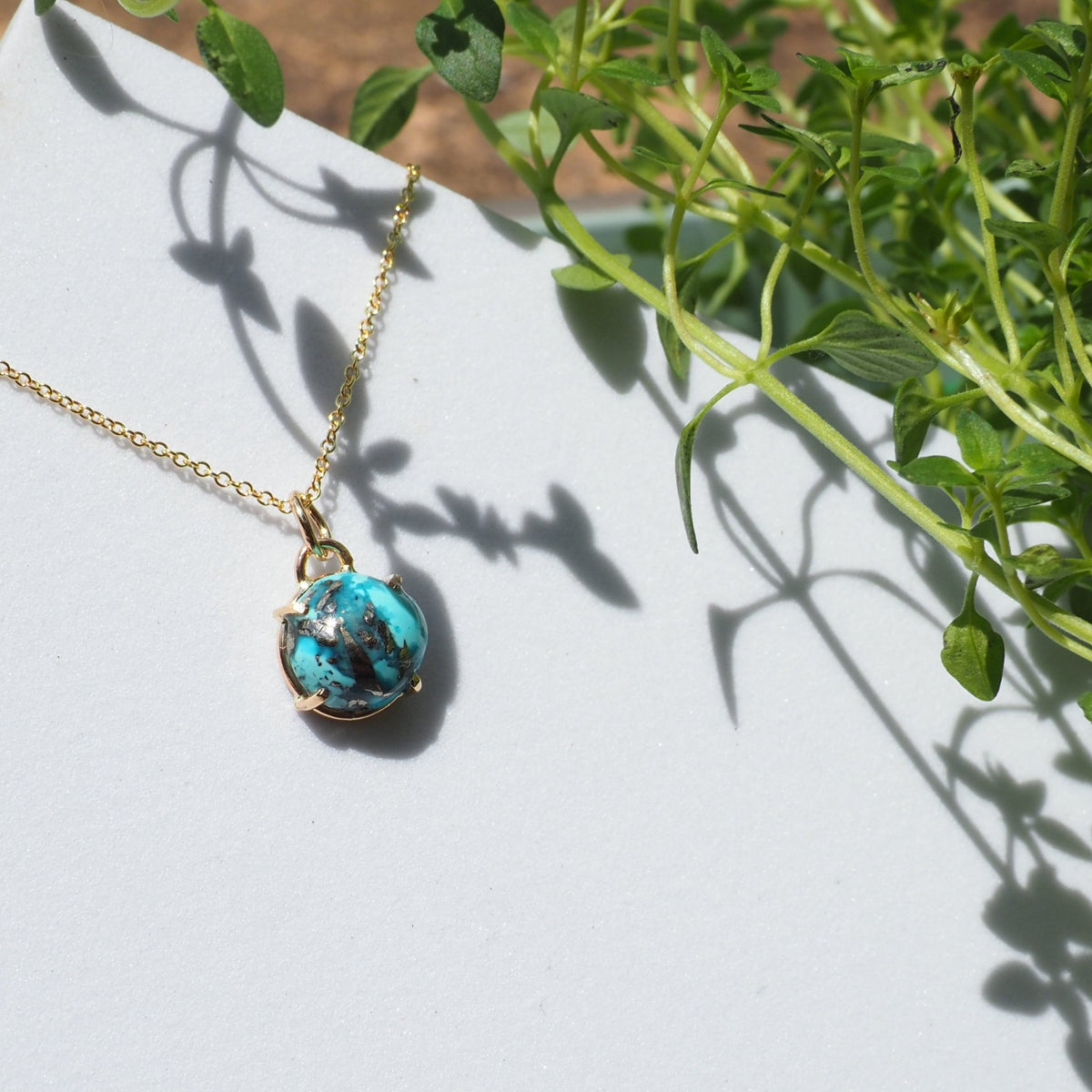 14k Turquoise Necklace - Mettle by Abby