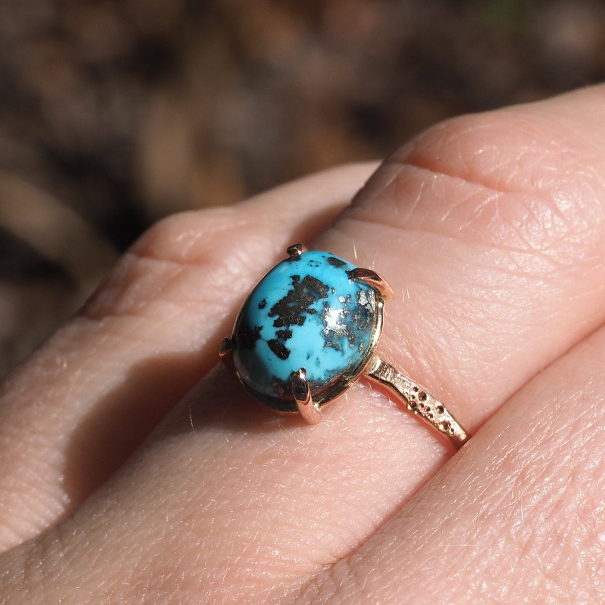 14k Turquoise Star Dust Ring - Mettle by Abby