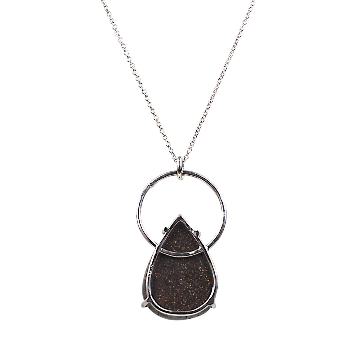 14k White Gold Boulder Opal Halo Necklace - Mettle by Abby