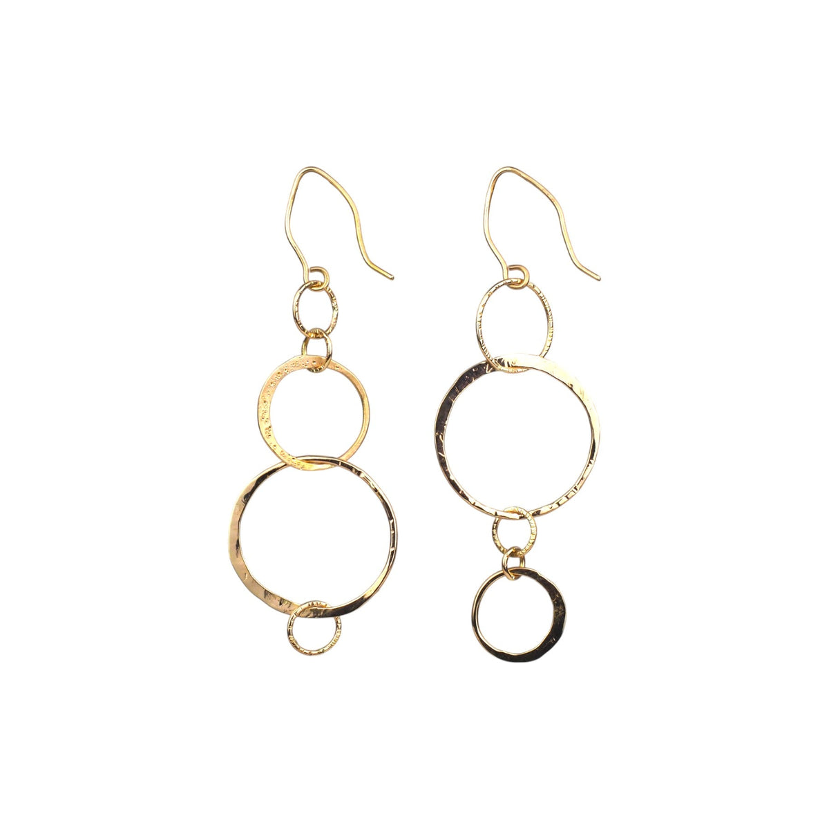 14k Yellow Gold Star Dust Circle Earrings - Mettle by Abby