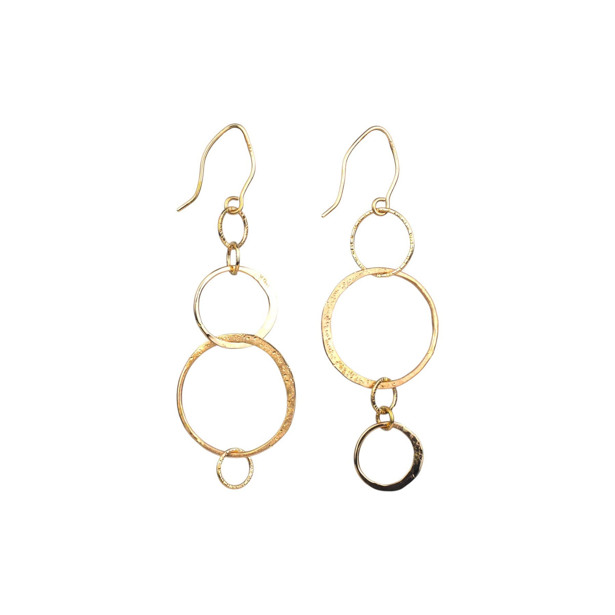 14k Yellow Gold Star Dust Circle Earrings - Mettle by Abby