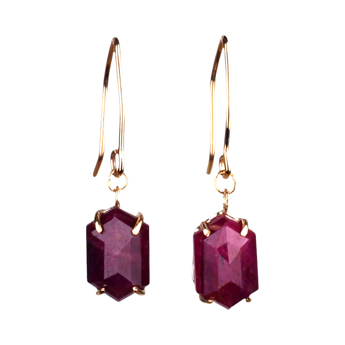 14k Ruby Lantern Earrings