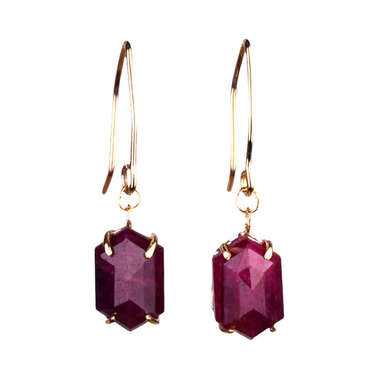 14k Ruby Lantern Earrings