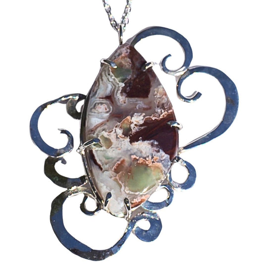 Aguaprase Arabesque Statement Necklace | Sterling Silver