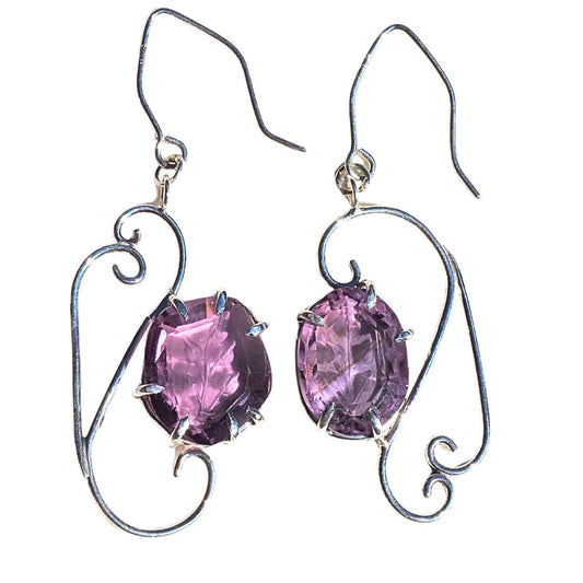 Amethyst Arabesque Earrings | Reverse Intaglio | Mettle by Abby