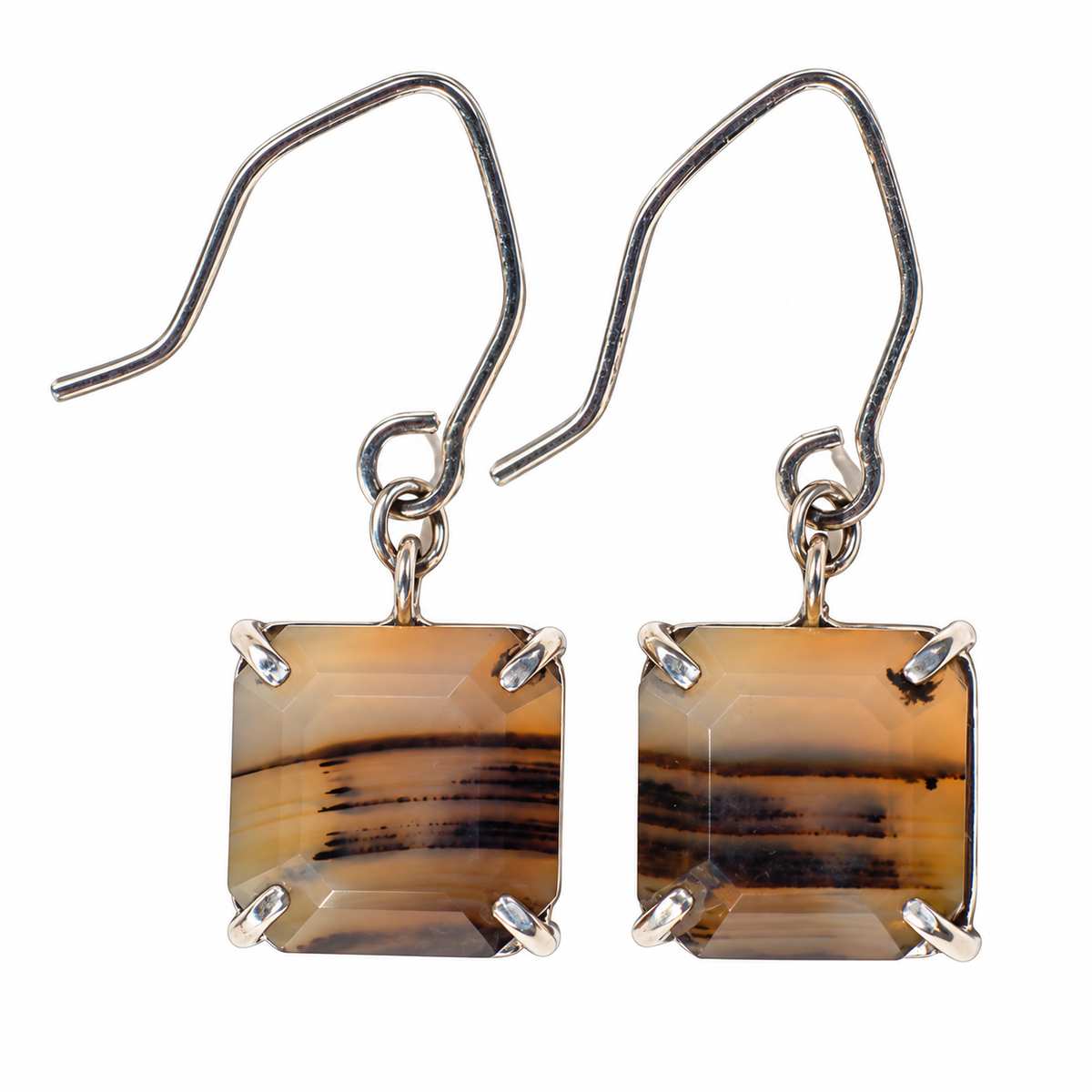 Montana Horizon Agate Earrings | Sterling Silver