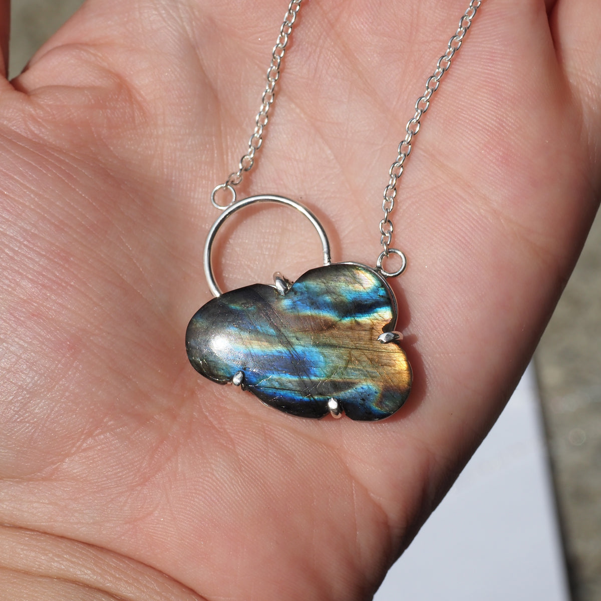 Storm Cloud Necklace-Handmade Sterling Silver