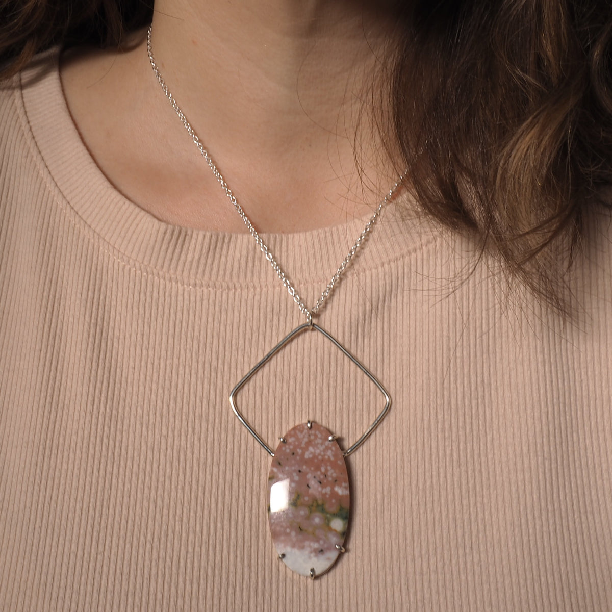 Pink Ocean Jasper Statement Necklace