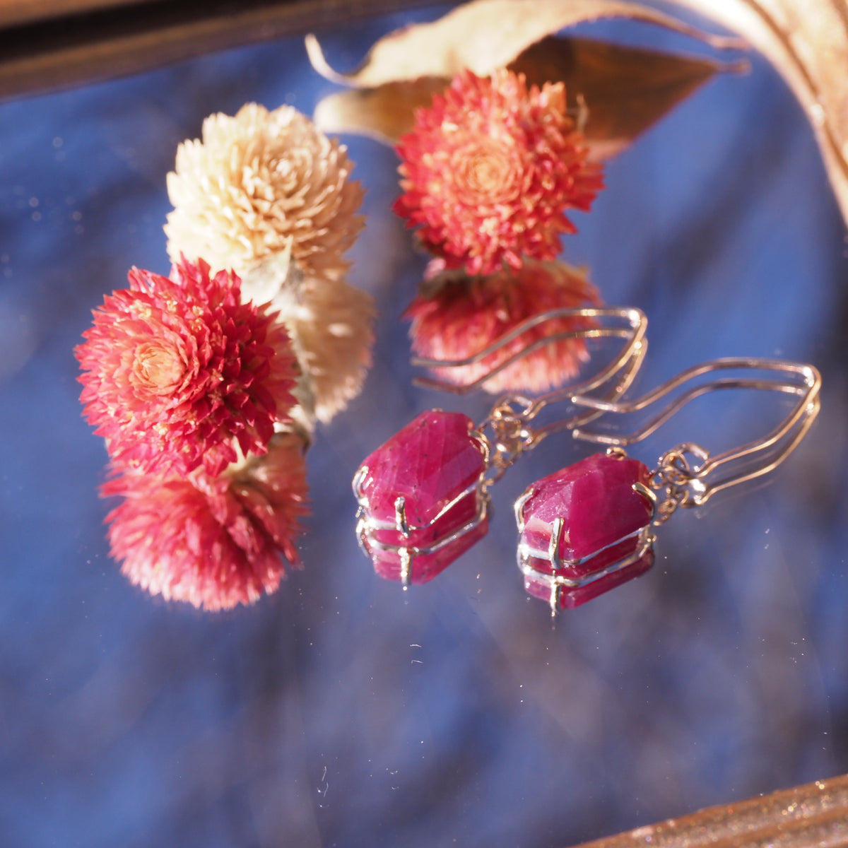 14k Ruby Lantern Earrings
