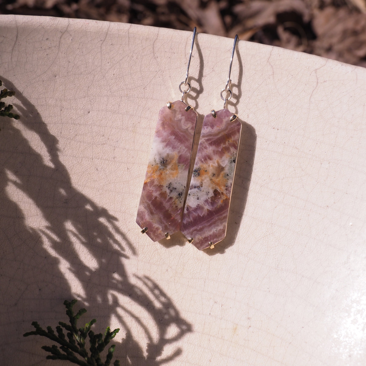Solar Veil Earrings - Chevron Ametrine Earrings