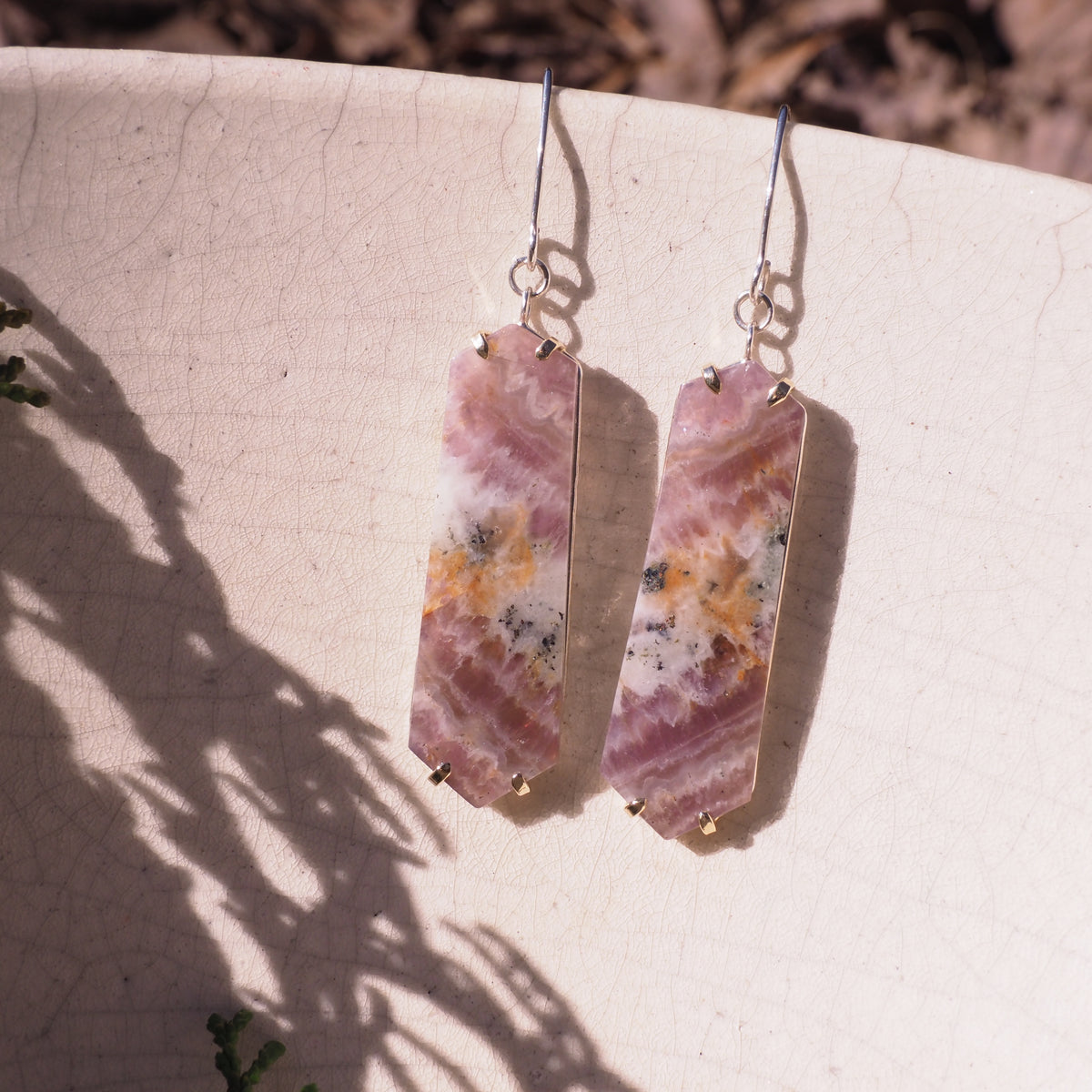 Solar Veil Earrings - Chevron Ametrine Earrings