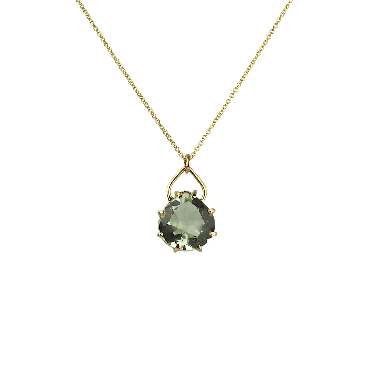 14k Prasiolite Petal Necklace