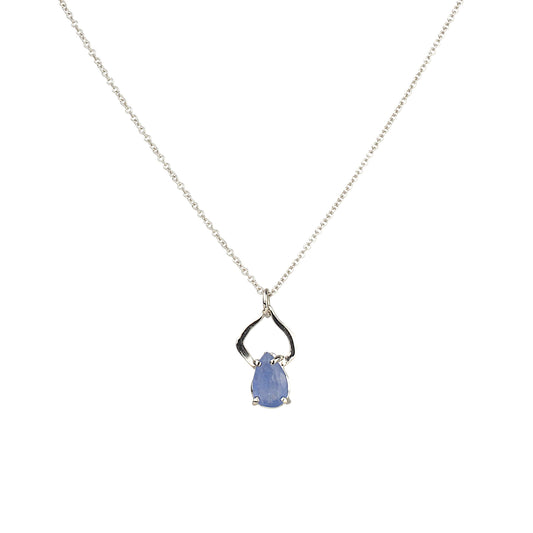 14k Light Blue Sapphire Petal Necklace