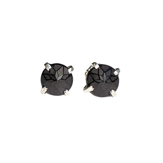 Black Star Spinel Studs – Handmade Sterling Silver