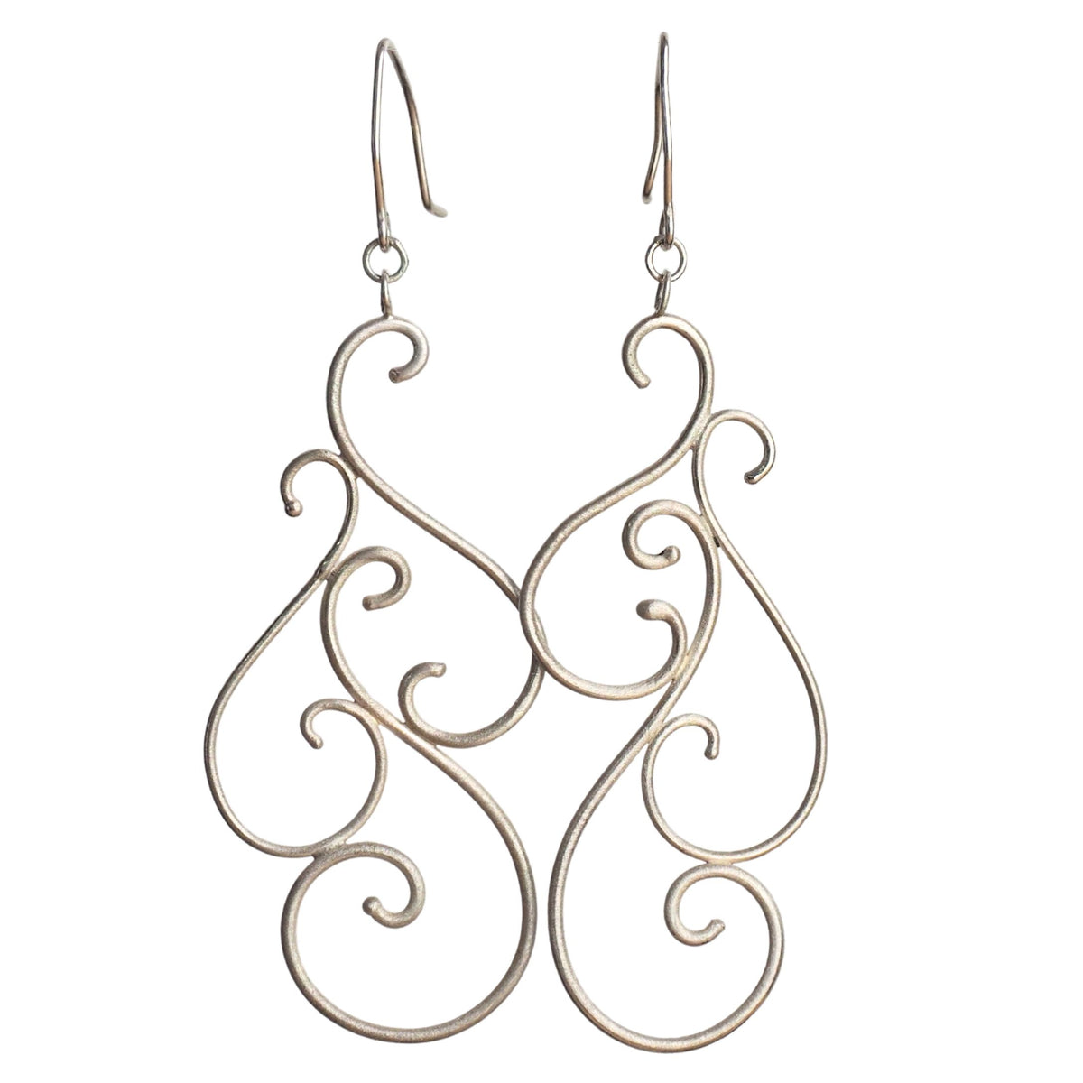 Large Silver Scroll Earrings