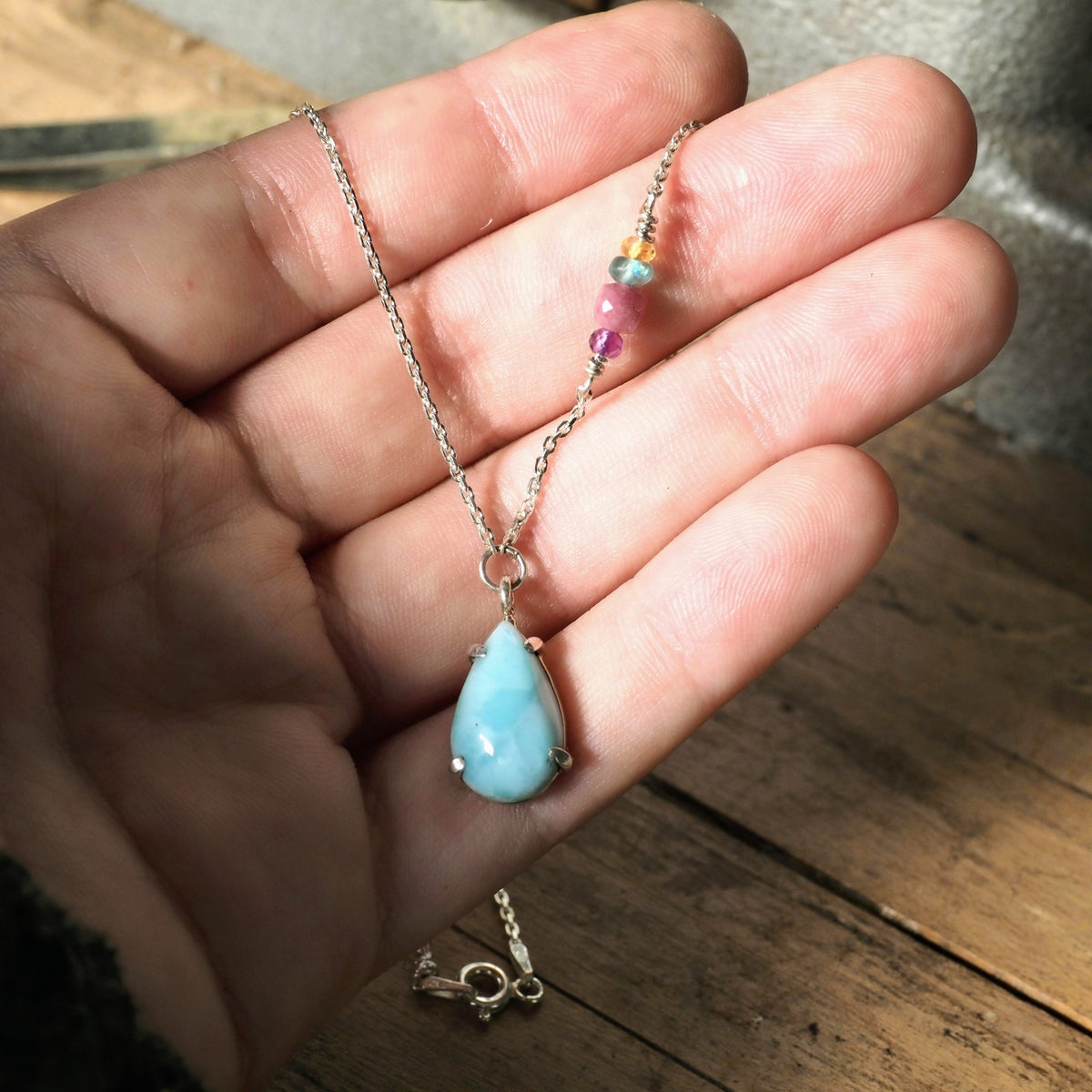 Larimar Drop Necklace - Mettle by Abby