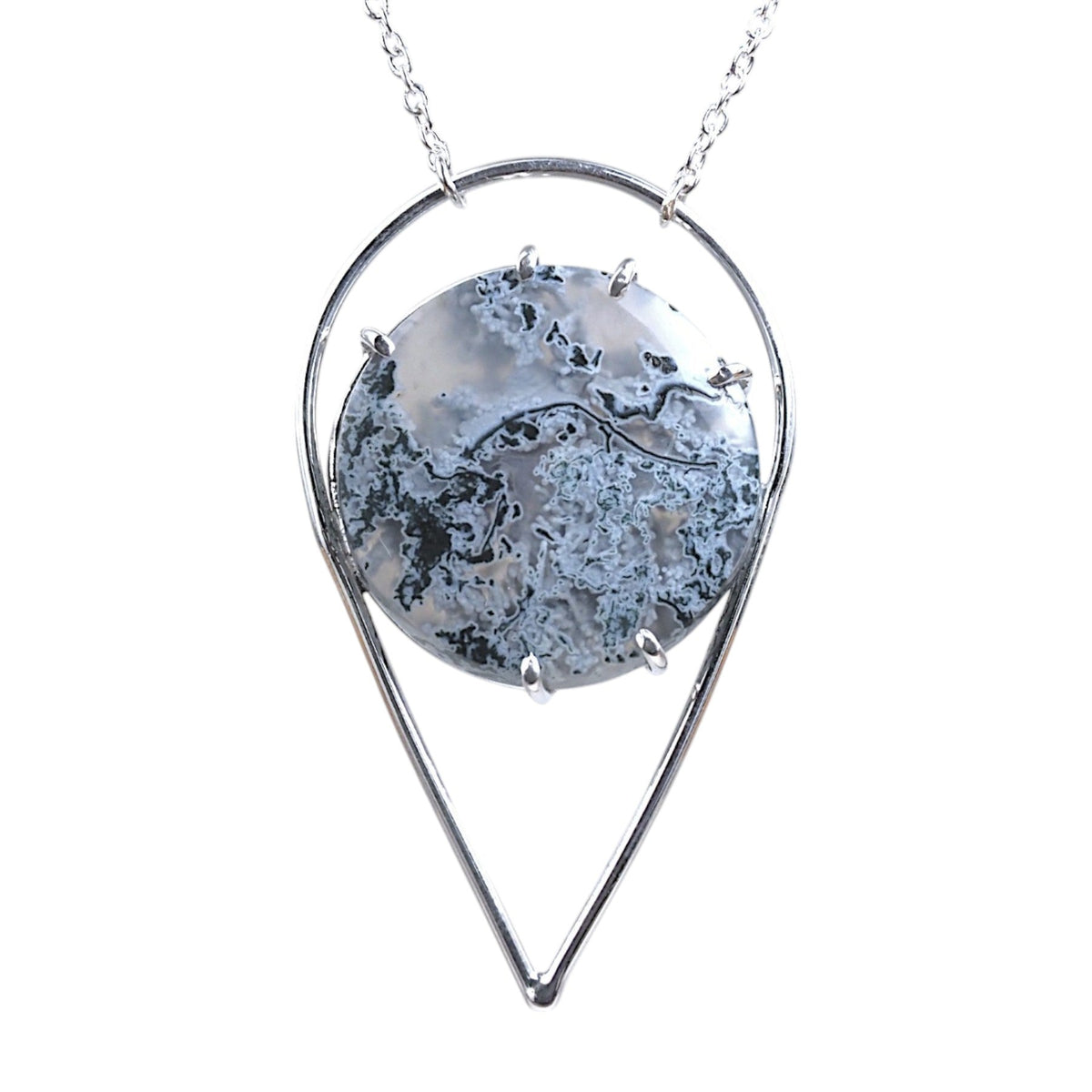 Moss Agate Statement Necklace - Mettle by Abby