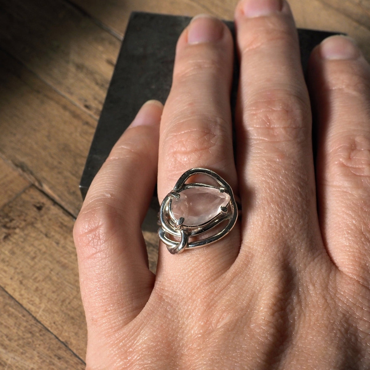 Nestled Rose Quartz Ring - Mettle by Abby