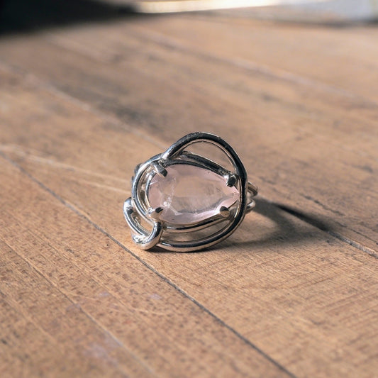 Nestled Rose Quartz Ring - Mettle by Abby