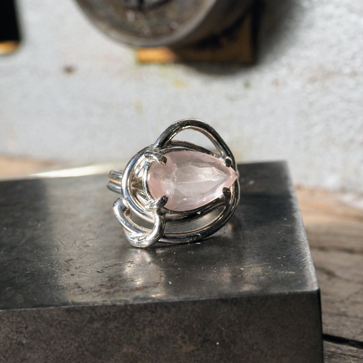 Nestled Rose Quartz Ring - Mettle by Abby