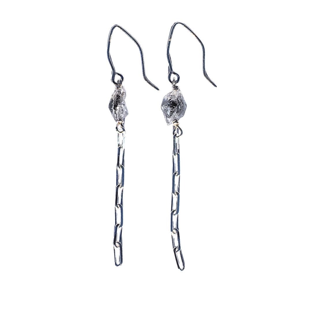 Pakimer Chain Earrings-Handmade Sterling Silver