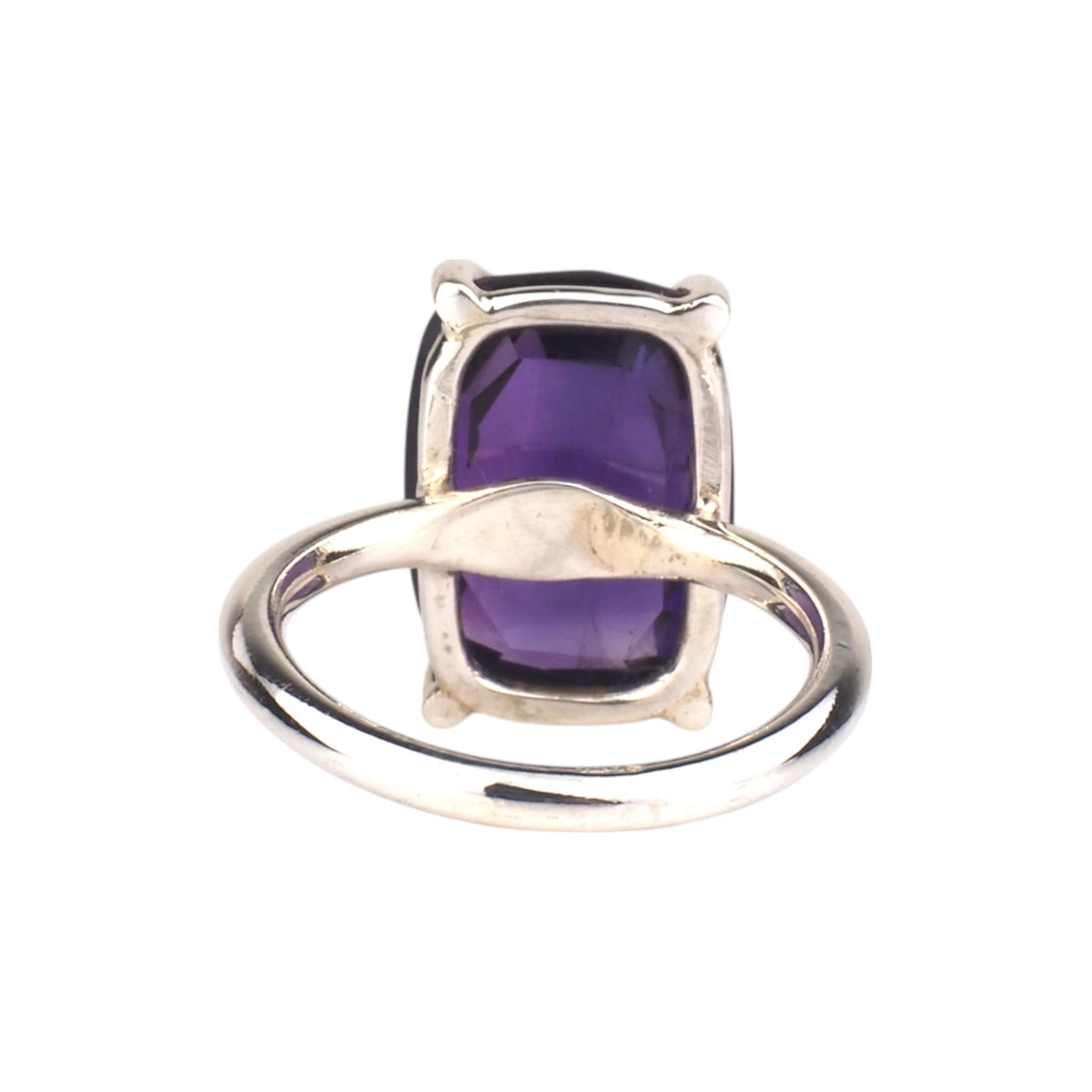 Rectangular Rose Cut Amethyst Ring - Sterling Silver - Mettle by Abby
