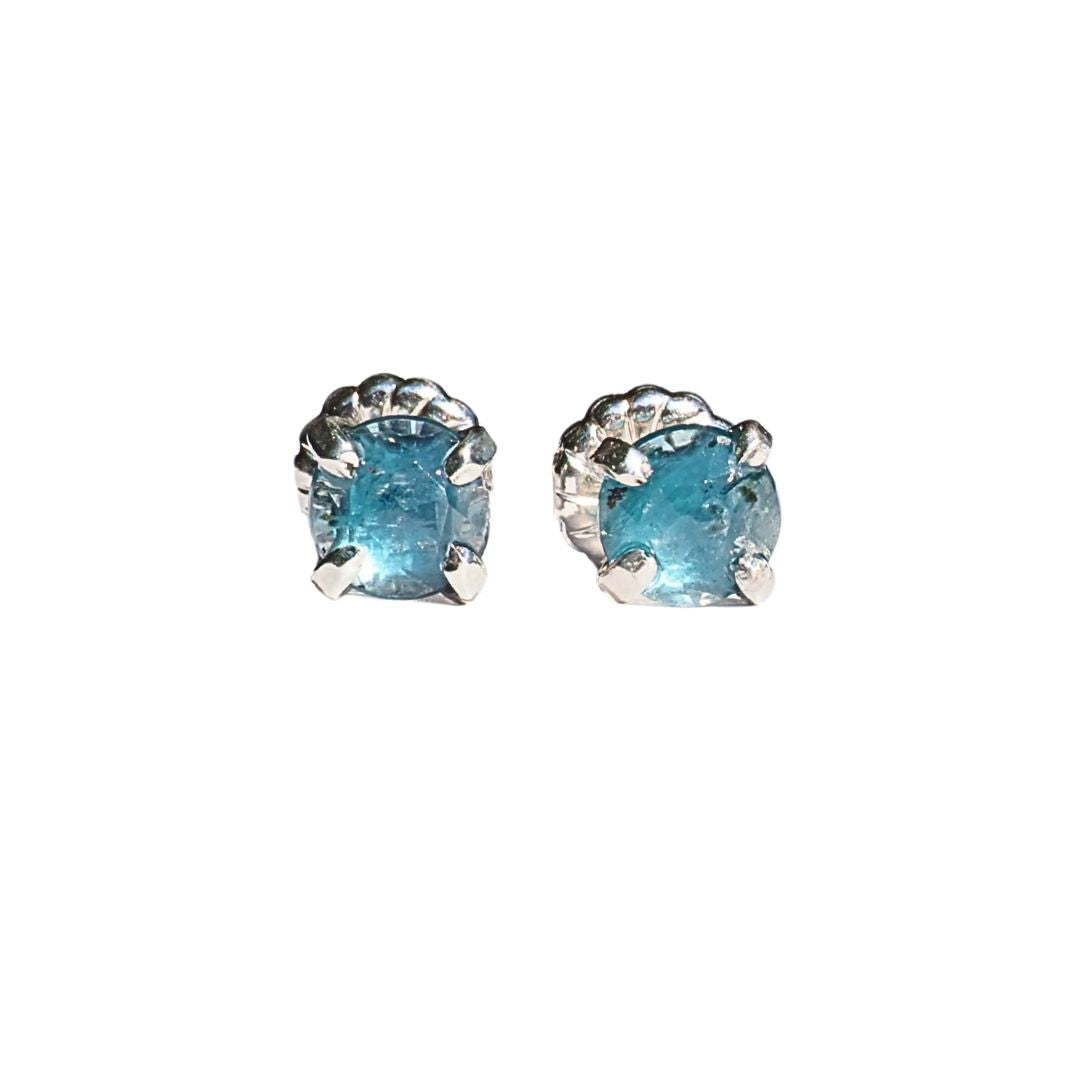 Blue Kyanite Studs– Handmade Sterling Silver