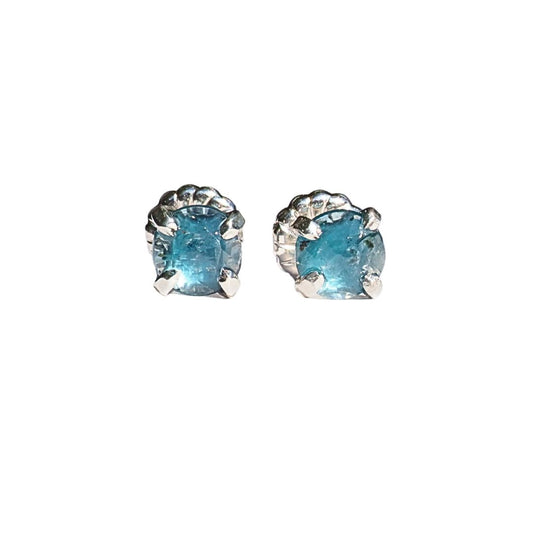 Blue Kyanite Studs– Handmade Sterling Silver