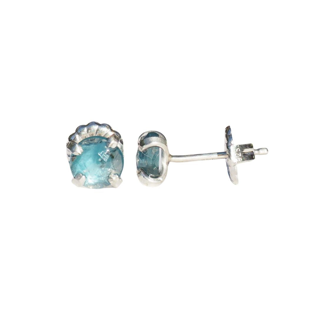 Blue Kyanite Studs– Handmade Sterling Silver