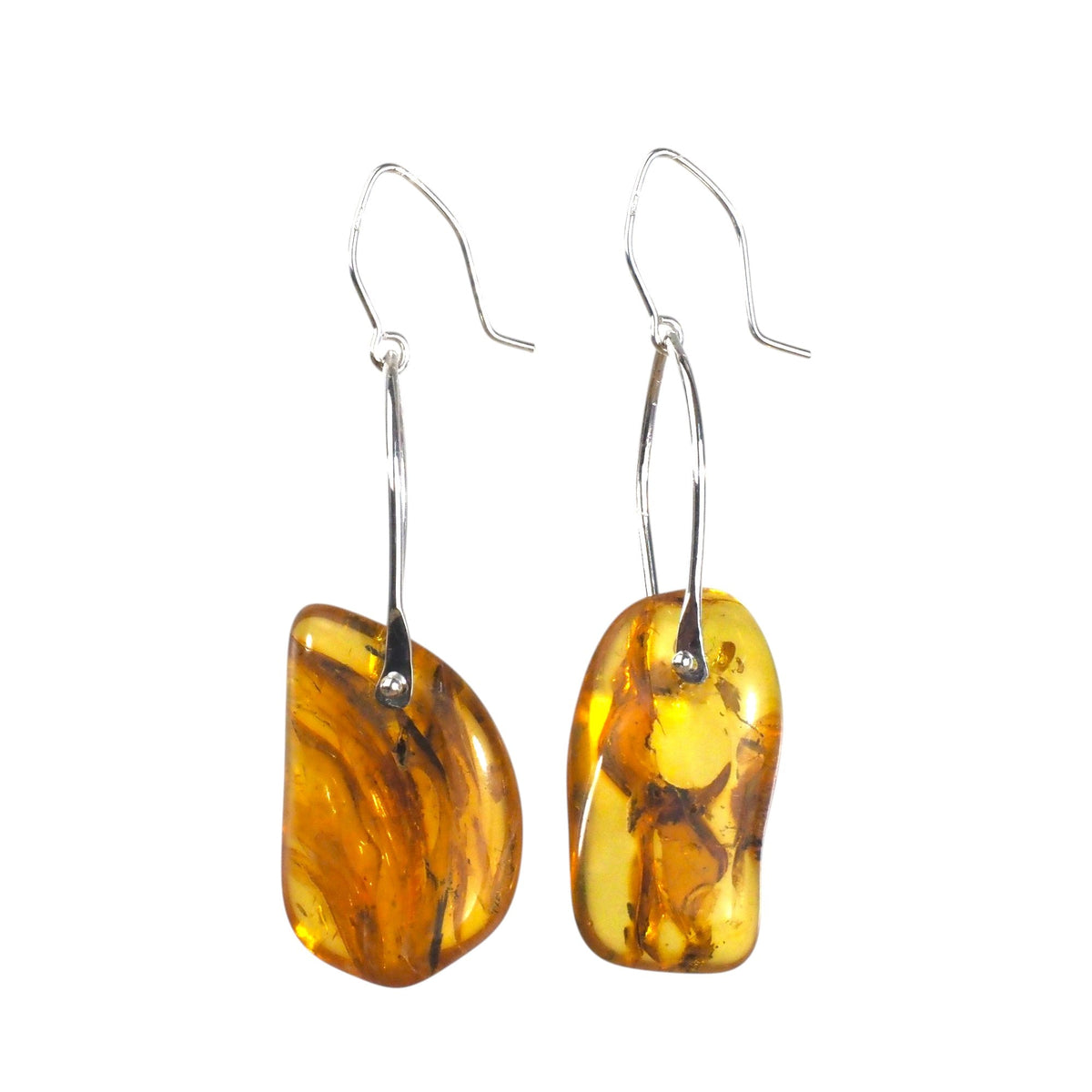 Silver Amber Earrings - Mettle by Abby