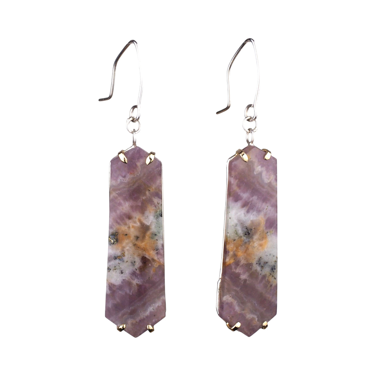 Solar Veil Earrings - Chevron Ametrine Earrings