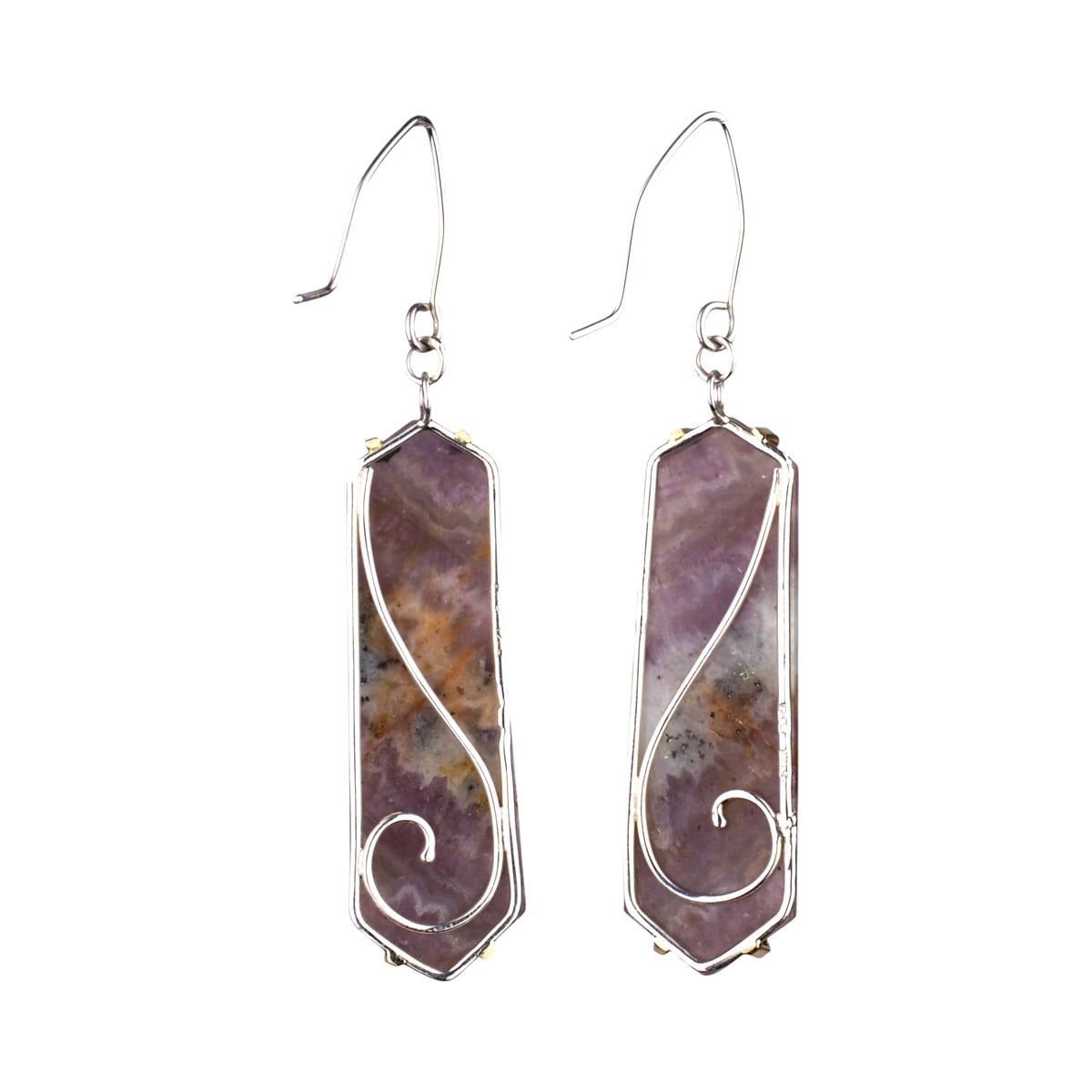 Solar Veil Earrings - Chevron Ametrine Earrings