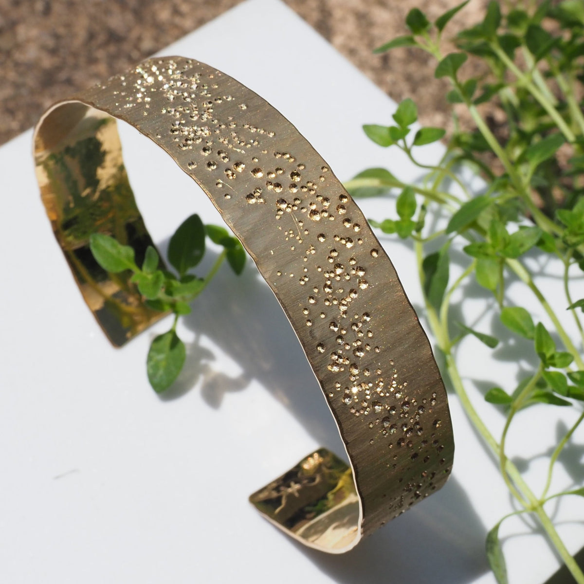 Stardust Cuff Bracelet 14k Yellow Gold - Mettle by Abby