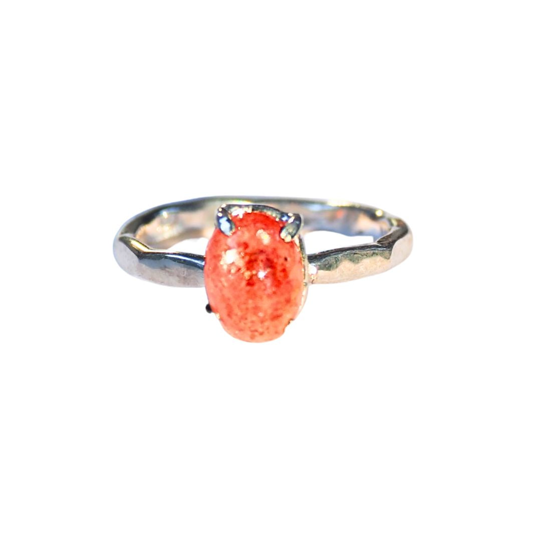 Petite Sunstone Ring-Handmade Sterling Silver