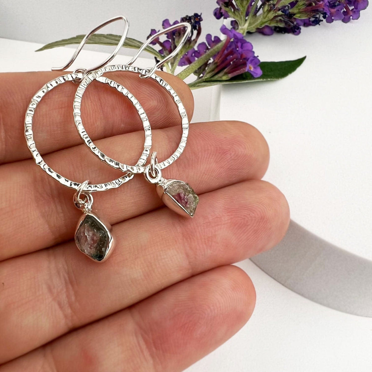 Tourmaline Halo Hoops - Mettle by Abby