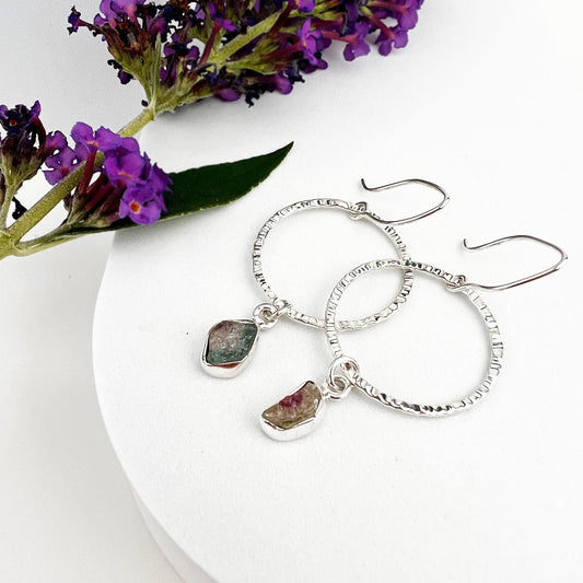 Tourmaline Halo Hoops - Mettle by Abby