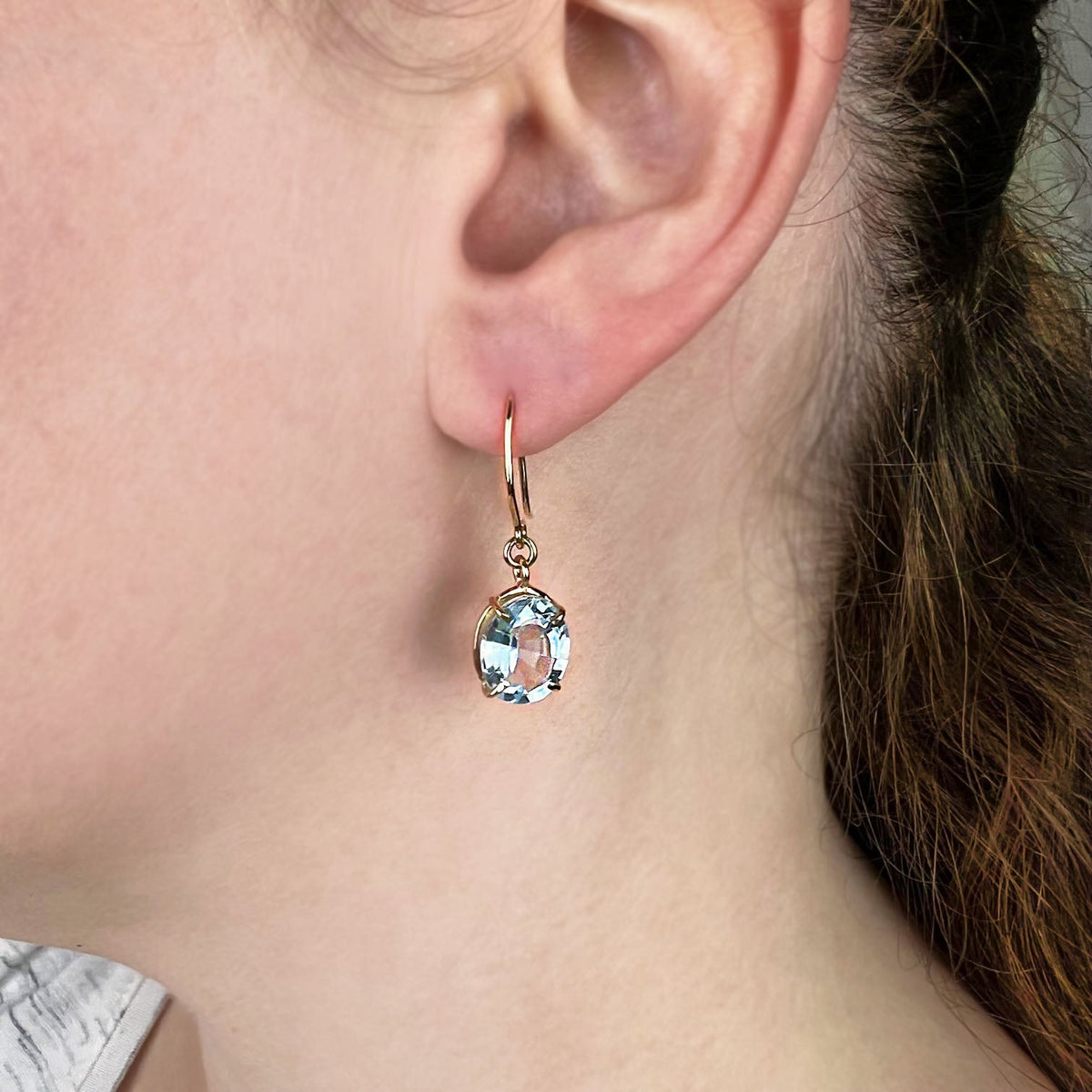 14k Daylight Blue Sky Topaz Earrings - Mettle by Abby