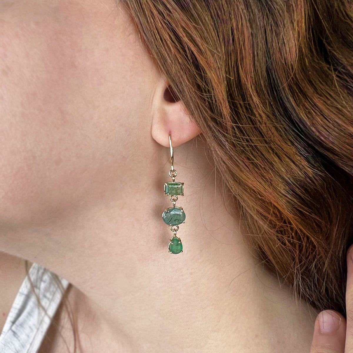14k Emerald Earrings - Mettle by Abby