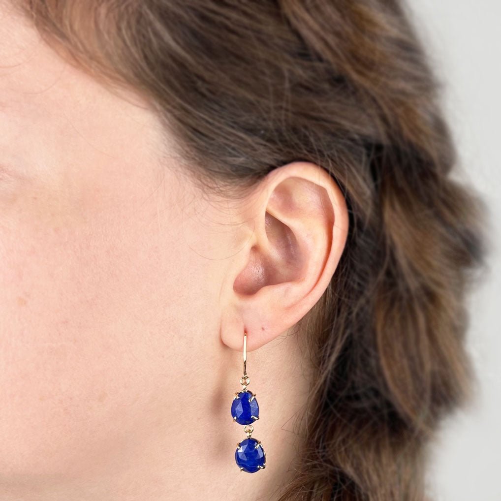 14k Lapis Night Sky Earrings - Mettle by Abby