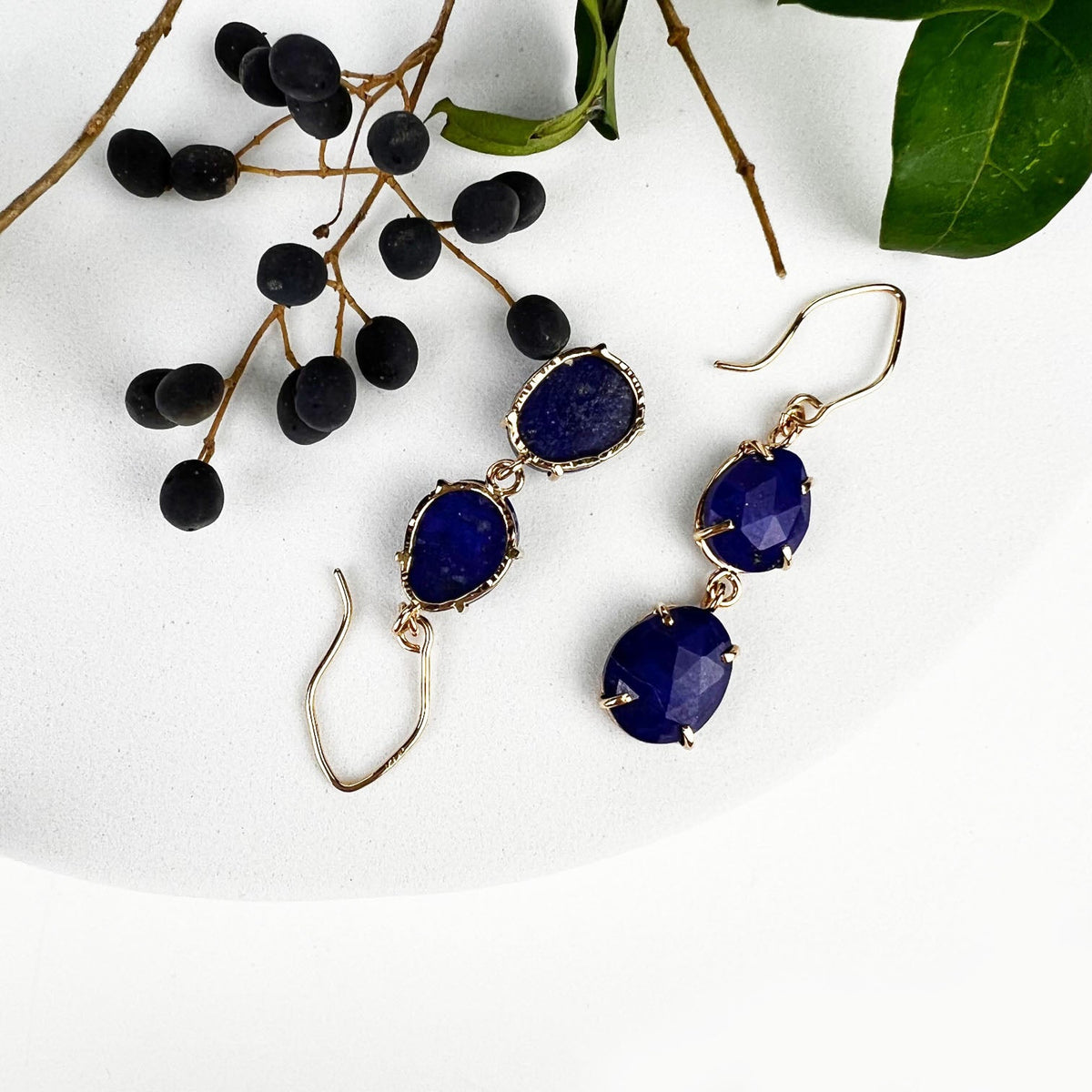 14k Lapis Night Sky Earrings - Mettle by Abby