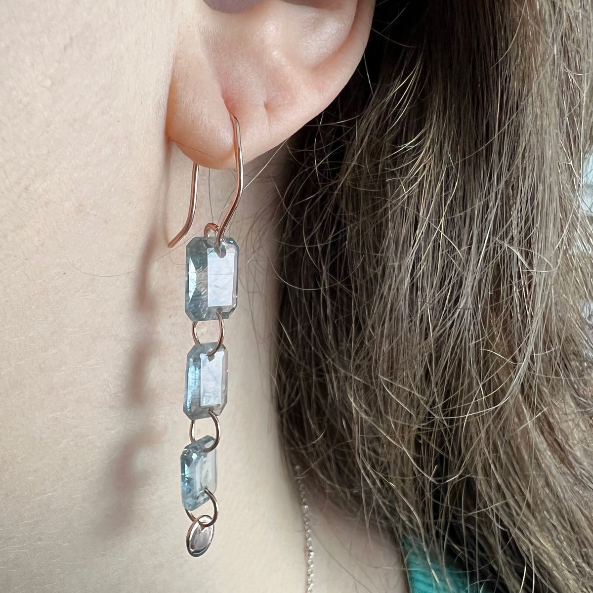 14k Moss Aqua Earrings - Mettle by Abby